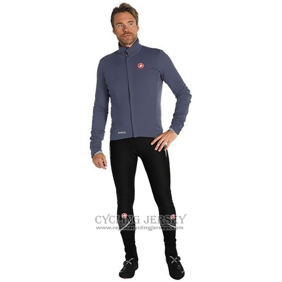 2019 Cycling Jersey Castelli De Gray Red Long Sleeve And Bib Tight